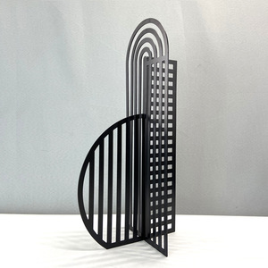 Carré et cercle grille métal arc porte moderne Simple géométrique fer Art ornements pour la maison bureau hôtel intérieurs - Product Image 2