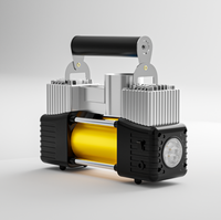 Pompe de compresseur d'air à double cylindre à moteur en cuivre complet avec trousse à outils d'urgence pour voiture Gonfleur de pneu numérique portable 12v