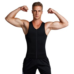 Débardeur de sudation <span class=keywords><strong>pour</strong></span> <span class=keywords><strong>homme</strong></span>, gilet de sauna, avec fermeture à crochets et œillets réglables à l'intérieur, gaine amincissante à compression avec fermeture éclair extérieure - Product Image 3