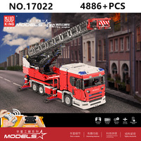Camión de Bomberos de la Serie de Ingeniería 17022, Juguete Educativo de Bloques de Construcción de Partículas Pequeñas para Niños