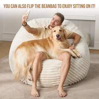 Fauteuil pouf géant pliable moderne et mignon, une place, grand sac de rangement, fauteuil bean bag moelleux, avec logo personnalisé, rembourrage et housse lavable, pour adultes