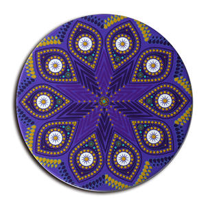 Sous-verre en céramique rond à motif mandala, isolation thermique, durable, pour cuisine, impression numérique, fabriqué à Quanzhou - Product Image 1