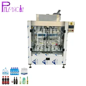 Ligne de machine de remplissage de liquide/eau/jus, bouteille en plastique automatique à haute efficacité multi-têtes linéaire sans corrosion