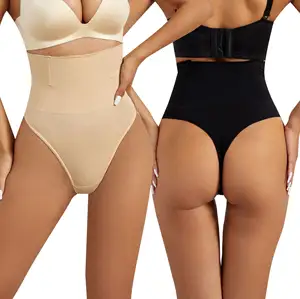 Pantaloni di controllo della pancia a vita alta con perizoma modellante del corpo da donna modellante il sedere sexy che solleva il sedere rivelando biancheria intima di grandi dimensioni