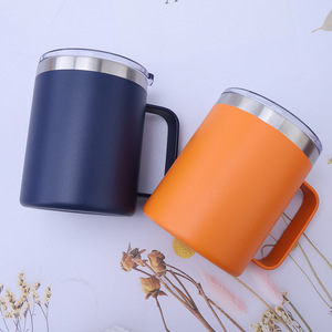 Custom Logo 16oz Stainless Steel Vacuum Insulated Tumbler Mug with Lid and Handle for Office/Camping Use-Wholesale Bulk - Product Image 3