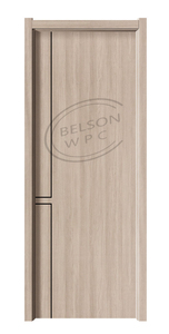 <span class=keywords><strong>Porte</strong></span> intérieure en WPC stratifié avec film PVC imitation bois et cadre de <span class=keywords><strong>porte</strong></span> assorti à motif lignes noires pour la décoration d'appartements familiaux - Product Image 3