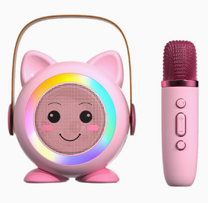 Pink Cat Portable <b>Speaker</b> with RGB <b>LED</b> Light Bluetooth Wireless Full-Range Audio Plastic Cabinet Button Control - Product Image 2