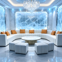 Canapé de club de nuit moderne VIP noir, mobilier de bar de discothèque, banquette modulaire pour hôtel, sièges LED, canapé de bar KTV