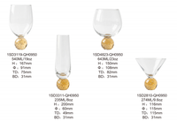 Verre à vin en cristal jaune clair Raymond, base en forme de bulle, tulipe, 540 ml, gobelet pressé à la main, cadeau
