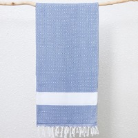 Serviette de bain grande taille en jacquard tissé teint uni, couverture de plage turque en coton-lin à motif losanges, vente en gros