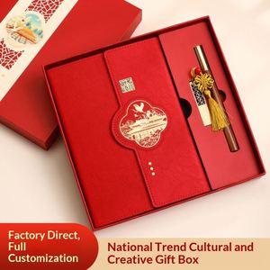 2026 High Quality Stylish Chinese-Style Trendy A5 Business Notebook Dowling Paper Faux Leather Cover <b>Gift</b> <b>Box</b> Set Work Souvenir - Product Image 4