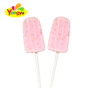 Venta caliente lindas tabletas en forma de helado de dibujos animados piruletas afrutadas para niños embalaje a granel sabor a leche de <span class=keywords><strong>fresa</strong></span> - Product Image 2