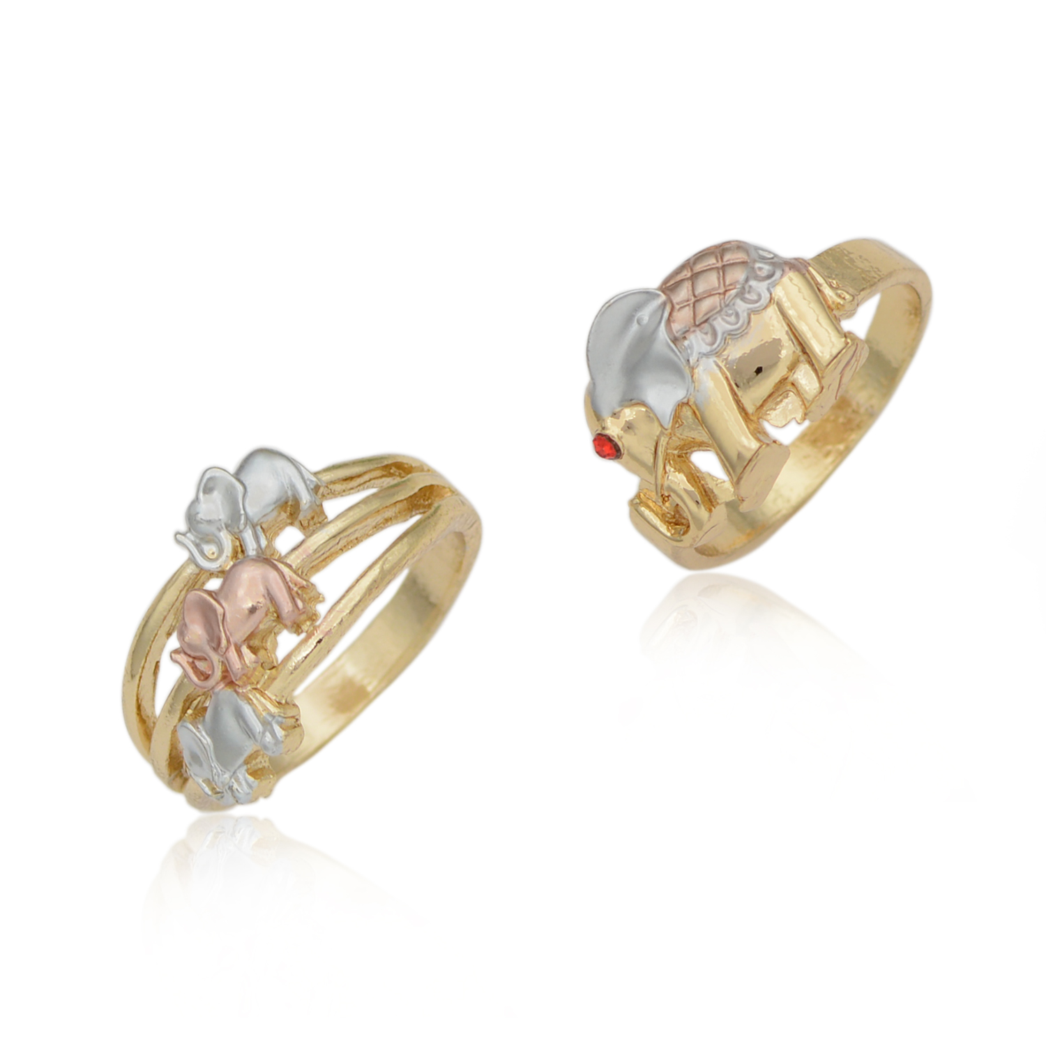 Модное ювелирное изделие 2021 триколор elefantes 14k позолоченное умное кольцо