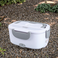 Boîte à lunch portable, réutilisable, chauffable, étanche, écologique, durable, carrée, alimentaire, sans BPA, avec couvercle en plastique, 2 compartiments, 1-3L