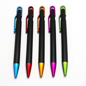Matte Black Plastic Click <b>Ballpoint</b> <b>Pen</b> Multi Color Anodized Clip & Tip Custom Logo Metal Advertising <b>Pen</b> for Trade Show - Product Image 1