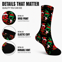 Chaussettes de sport personnalisées Mushafier OEM pour adultes - Chaussettes sans couture respirantes à séchage rapide absorbant la transpiration résistantes aux déchirures à impression numérique