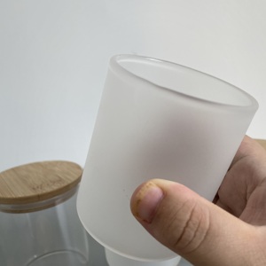 Entrepôt américain, livraison gratuite, porte-bougie en verre transparent de 9 oz avec couvercle, transfert par sublimation blanc, décoration de la maison pour la Saint-Valentin - Product Image 4