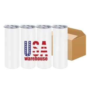 USA gratis ongkir 20oz tumbler sublimasi lurus kurus diy untuk produk sublimasi cetak botol air dengan tutup