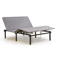 Cadre de lit électrique réglable multifonctionnel moderne français avec télécommande, base en métal, pour lit Queen Size