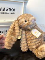 Peluche Lapin Rayé Style Vintage avec Sac Anti-Poussière Offert – Qualité Héritage, Jouet de Crèche, Boutique, Animal en Peluche Super Doux, Cadeau