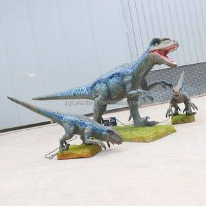 Parc d'attractions à thème <span class=keywords><strong>Jurassic</strong></span> <span class=keywords><strong>World</strong></span>, Velociraptor animatronique en métal pour l'extérieur, Aire de jeux pour parc d'aventure, jardin et maternelle - Product Image 4
