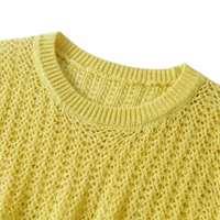 Pull-over décontracté à rayures en cachemire respirant à manches longues pour femme, style vintage chic, avec décoration croisée, collection printemps