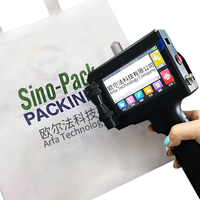 Draagbare intelligente inkjet-etiketprinter, handheld, semi-automatisch met touchscreen, snel drogend CIJ voor leer, 1 jaar garantie