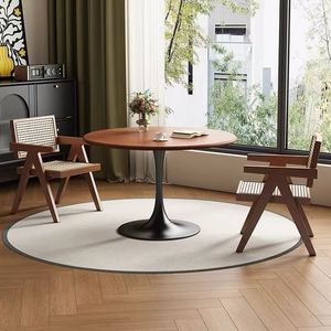 Table <span class=keywords><strong>à</strong></span> <span class=keywords><strong>manger</strong></span> ronde en bois de caoutchouc de style rétro du milieu du siècle pour la <span class=keywords><strong>cuisine</strong></span>, la <span class=keywords><strong>salle</strong></span> <span class=keywords><strong>à</strong></span> <span class=keywords><strong>manger</strong></span> <span class=keywords><strong>et</strong></span> les divertissements <span class=keywords><strong>à</strong></span> domicile - Product Image 2