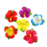 Décoration de table pour fête hawaïenne, fleur d'hibiscus artificielle de 11 cm, polyester écologique, inodore, utilisation en intérieur, salon, haute qualité