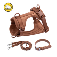 Muker - Conjunto de Arnés y Correa para Perro, 16 Colores Ajustables, Poliéster, Deportivo, para Exteriores, Cómodo, Duradero, Estilo Moderno