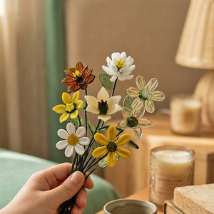 Bouquet di Fiori in Vetro di Murano Fatto a Mano, Decorazione per la Festa della Mamma, Bouquet di Fiori Eterni - Product Image 3