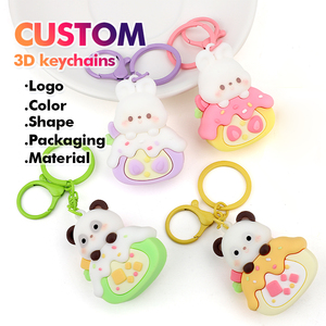 MOQ 3000 Pcs Custom High Quality Eco-Friendly Silicone Rubber logo Wristband Keyring <strong>Personalised</strong> 3D Charm <strong>Keychain</strong> Carabiner - Product Image 3