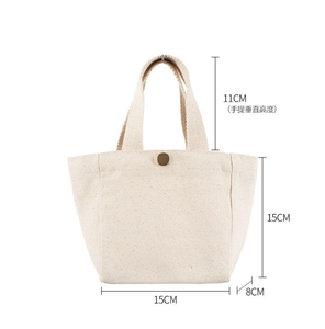 Bolsa de tela de lona regular al por mayor, bolsa de tela con logo impreso personalizado, asa de bolsa de algodón, para compras - Product Image 3