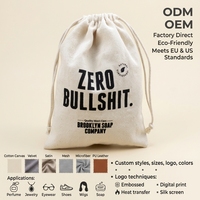 Pochette à cordon en sergé de coton doux de luxe pour bijoux, sac anti-poussière en toile de lin recyclable avec logo personnalisé imprimé