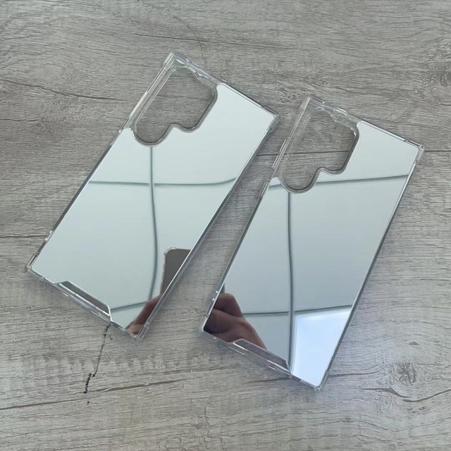 Shockproof Corners Silver Metallic Mirror Phone Cover Case for Samsung S22 S23 S24 S25 Ultra S26 Plus Mirror Phone Case Makeup