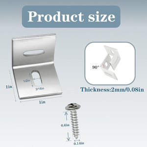 Sujetadores Clips de acero inoxidable Tornillos Tirantes de esquina ajustables <span class=keywords><strong>para</strong></span> mesas de madera Que soportes L - Product Image 2