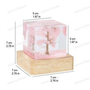 Lampe en résine personnalisée en forme d'arbre de <span class=keywords><strong>cerisier</strong></span>, faite à la main, scène de fleurs de <span class=keywords><strong>cerisier</strong></span> épanouies, veilleuse en époxy, logo gravé au laser - Product Image 6