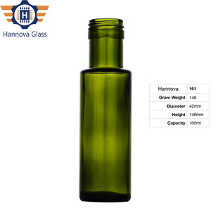לספק 100 מ "ל כהה ירוק עגול זכוכית בישול בקבוק שמן זית עם כובע בורג ענבר ירוק בקבוק עגול קטן - Product Image 2