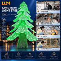 Superbe design de feuille à pixels adressables pleine couleur avec contrôle DMX512 pour éclairage de sapin de Noël à LED