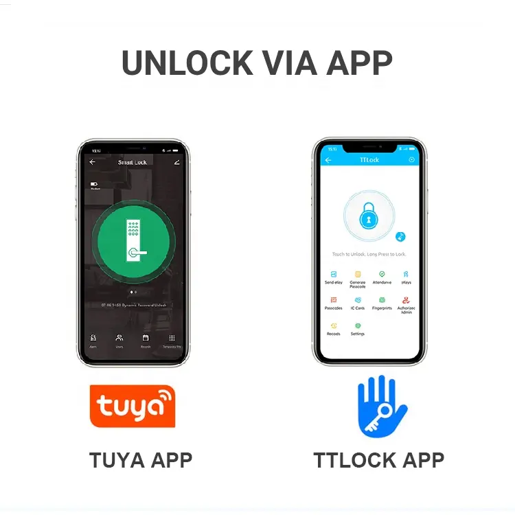 Serrure intelligente sans fil étanche à la pluie TTLOCK Tuya Wifi Fingerprint pour le système de contrôle d'accès extérieur