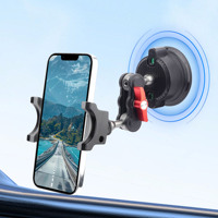 Kit de montage de voiture à ventouse pour pince de téléphone universelle Mechrig avec bras magique à double tête sphérique à 360 ° et support à ventouse