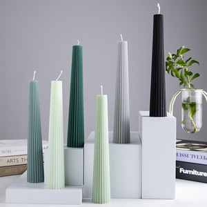 Bougie parfumée à longue tige de style nordique, aux couleurs Morandi, créative, faite sur mesure, décorations de banquet de mariage, sans fumée, artisanale - Product Image 1