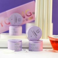 Custom Mixed Smaak Thee Macaron Kleur Geschenkdoos Met Kleine Thee Kan Ronde Aluminium Metalen Pot