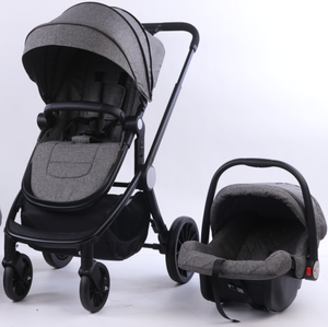 BABY 3 en 1 Cesta de dormir, asiento, capazo, cochecito de bebé convertible R-Modos de cochecito reclinable de bebé plegable de cara inversa - Product Image 2