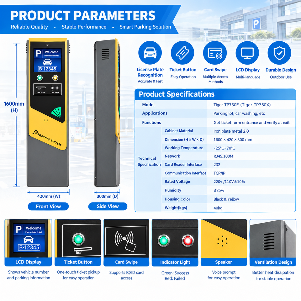 Smart Parking System Parking System Card Dispenser Machine Vehicle ...