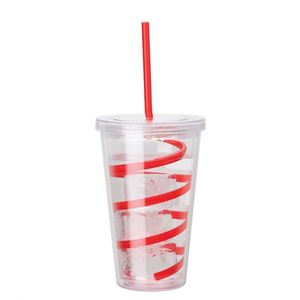16oz <b>Double</b> <b>Wall</b> Acrylic Tumbler with Straw - Product Image 1