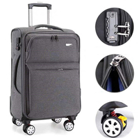 Ensemble de valises à roulettes en tissu américain, résistant aux rayures, design en cuir, pour marque de luxe