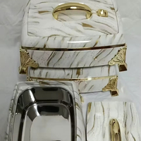 Ensemble de 3 pièces 4,5L 5,5L 6,5L – Grande boîte isotherme de cuisine en ABS et acier inoxydable avec pieds dorés