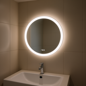 Espejo Redondo LED para Baño de 23.6 Pulgadas, Montado en la Pared, Interruptor Táctil, Resistente al Agua, Marco de Aluminio, Diseño Minimalista - Product Image 2