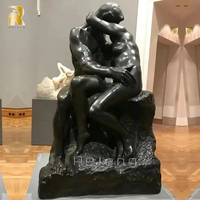 Statue de la Bise en Bronze Grandeur Nature RELONG, Sculpture de Haute Qualité Style Européen pour Villa de Luxe et Jardin Extérieur